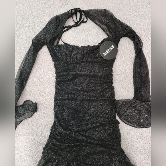 Baby Boo NWT Beautiful Sparkling Shrug Sleeve Dress - Picture 13 of 15